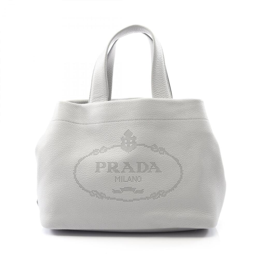 Prada Vitello Daino Tote Bag Leather Gray
